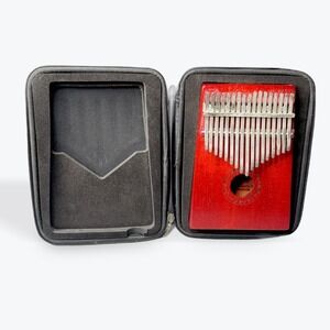 17 Key‎ Thumb Piano Portable Musical Instrument Gecko Kalimba Red Wood Case
